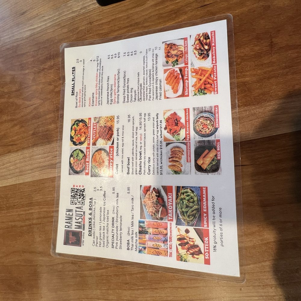 Ramen Masuta - Menu - Ramen Near Me - Rancho Cucamonga, California
