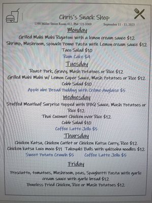 Menu photo 3 Chris' Snack Shop Honolulu, HI Menu photo 3 Chris' Snack Shop Honolulu, HI