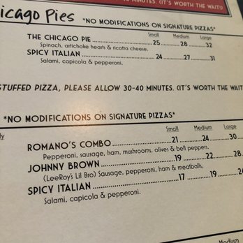 Romano's Chicago Pizzeria - The Romano's pizza- we ordered the small for two- plenty - Pizza Near Me - Riverside, California