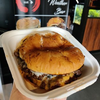 Bad Weather Bar - New menu item: Smoked Smash Burger - Local Flavor Near Me - Urban Honolulu, Hawaii
