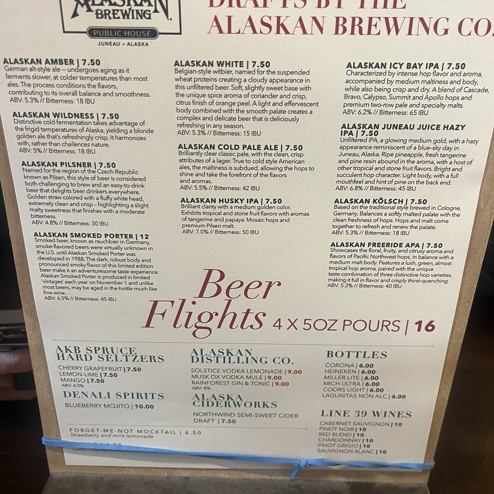 Alaskan Brewing Public House - Menu - Barbeque Near Me - Juneau, Alaska