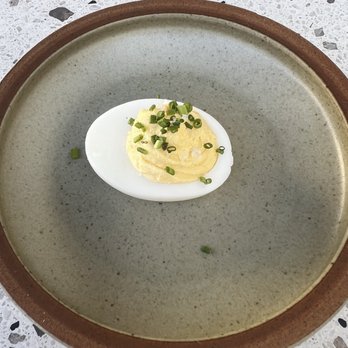 The Overland - Deviled egg with modification for food allergy - Cocktail Bars Near Me - Redlands, California