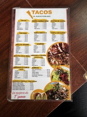 Menu photo 1 Tacos El Nuevo Poblano Tijuana, BCN Menu photo 1 Tacos El Nuevo Poblano Tijuana, BCN
