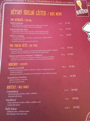 Menu photo 7 Bruxx Prague, PR