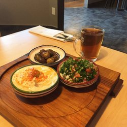 Limestone Kabob House - Mixed appetizers plate with tea