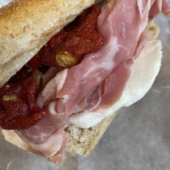 Luca Brasi's Deli - The Big Paulie--proscuttio, homemade mutz, sun dried tomato. - Delis Near Me - Hoboken, New Jersey Luca Brasi's Deli - The Big Paulie--proscuttio, homemade mutz, sun dried tomato. - Delis Near Me - Hoboken, New Jersey