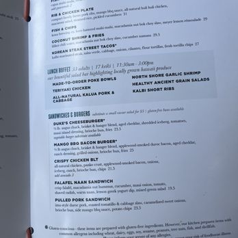 Duke's Waikiki - Food menu - Hawaiian Near Me - Honolulu, Hawaii