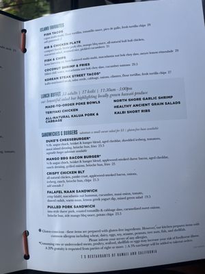 Menu photo 6 Duke's Waikiki Honolulu, HI