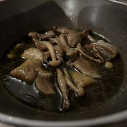 The Kitchen Restaurant - Mushroom and onion broth, cep and hazelnut gnocchi, roasted shallots, shimeji mushrooms and green onion oil £19.95 (VG)