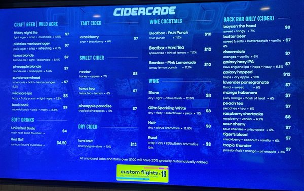 Menu photo 2 Cidercade Fort Worth Fort Worth, TX Menu photo 2 Cidercade Fort Worth Fort Worth, TX