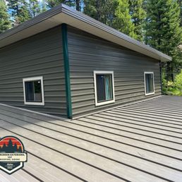 Exterior outside entrance of Evergreen Exteriors - McCall Metal Siding Project - Boise, Idaho Exterior outside entrance of Evergreen Exteriors - McCall Metal Siding Project - Boise, Idaho