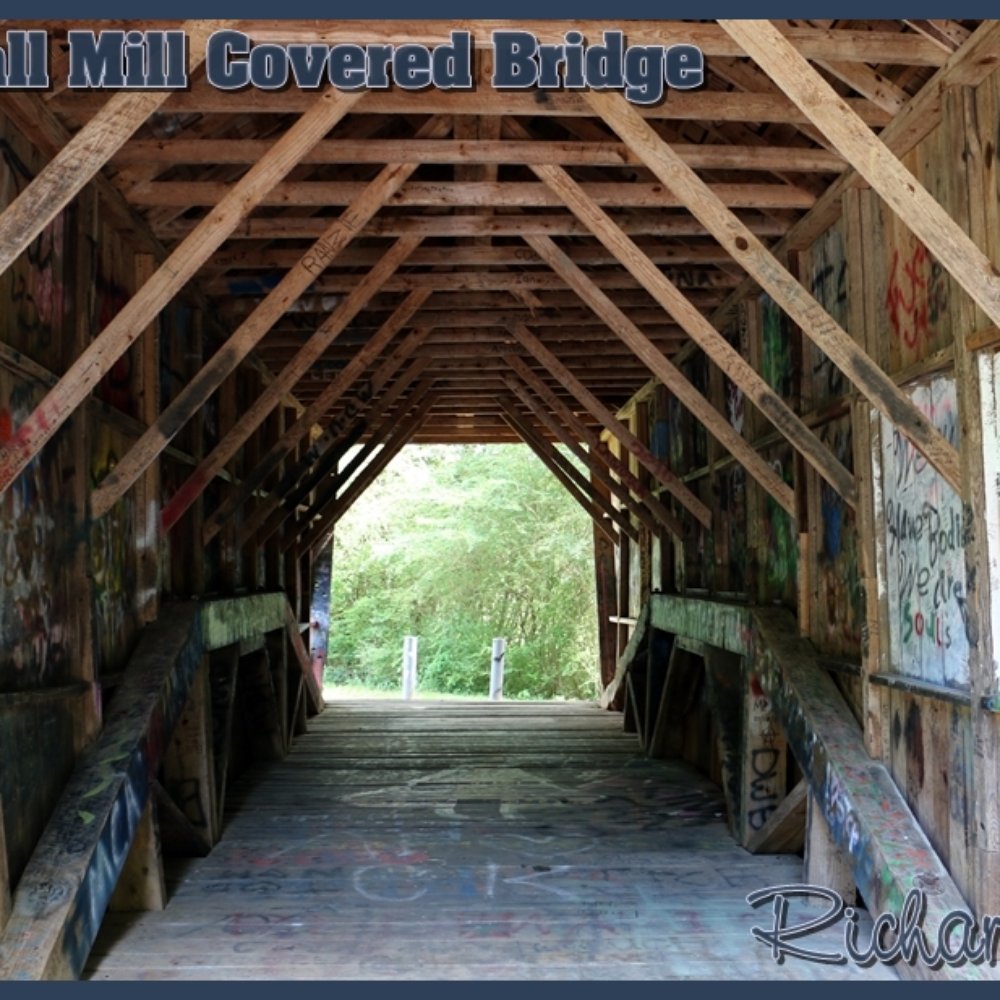 Stovall Mill Covered Bridge - interior is covered in graffiti. - Hiking Near Me - Sautee Nacoochee, Georgia Stovall Mill Covered Bridge - interior is covered in graffiti. - Hiking Near Me - Sautee Nacoochee, Georgia