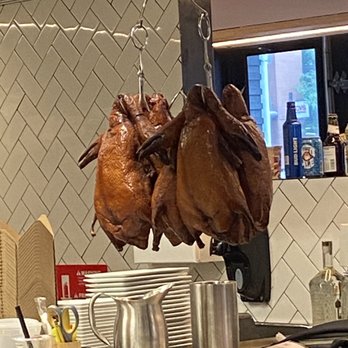 Momosan Ramen Boston - Cute ducks hanging above the counter - Bars Near Me - Boston, Massachusetts