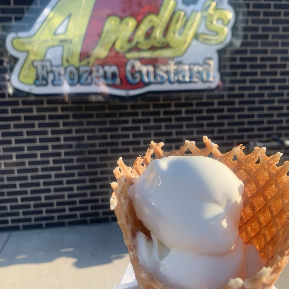 Vanilla custard in a waffle cone
