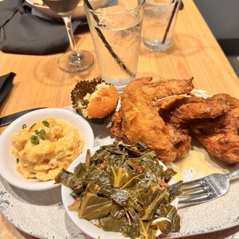 Ludacris' Chicken And Beer - Chicken plate w wings and mac n cheese and collards - Southern Near Me - Atlanta, Georgia Ludacris' Chicken And Beer - Chicken plate w wings and mac n cheese and collards - Southern Near Me - Atlanta, Georgia