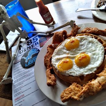 M85 Diner - Hotel Honey Butter Chicken Waffle and Eggs OMG outstanding flavor - Diners Near Me - Wyandotte, Michigan M85 Diner - Hotel Honey Butter Chicken Waffle and Eggs OMG outstanding flavor - Diners Near Me - Wyandotte, Michigan