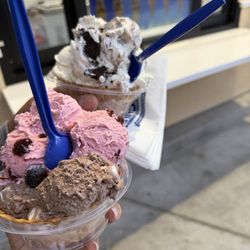 Handel's Homemade Ice Cream - Cherry and rocky rocky road Cookies n cream and vanilla