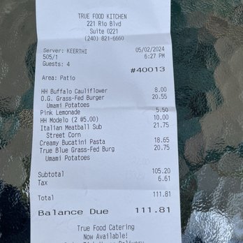 True Food Kitchen - Bill - New American Near Me - Gaithersburg, Maryland True Food Kitchen - Bill - New American Near Me - Gaithersburg, Maryland