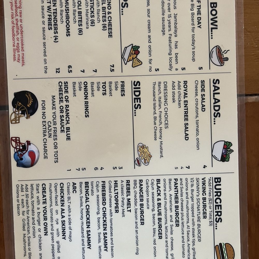Skinny's Bar and Grill - Menu2 - Burgers Near Me - Euclid, Ohio