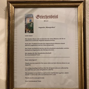 Griechenbeisl - Griechenbeisl tradition to drop any coins below to Augustin, which given to a charity - awesome! - Austrian Near Me - Vienna, 9