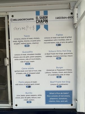 Menu photo 3 El Sabor Chapin Columbia, MD