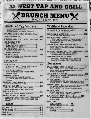 Menu photo 4 22 West Tap and Grill Bridgewater, NJ