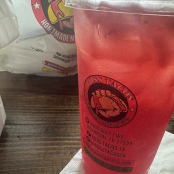 Boss Tacos - Watermelon Agua Fresca to go $5.49 - Breakfast & Brunch Near Me - Dickinson, Texas Boss Tacos - Watermelon Agua Fresca to go $5.49 - Breakfast & Brunch Near Me - Dickinson, Texas