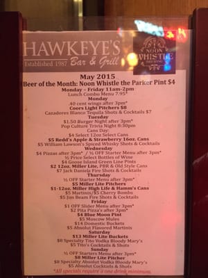 Menu photo 5 Hawkeye's Bar & Grill Chicago, IL Menu photo 5 Hawkeye's Bar & Grill Chicago, IL
