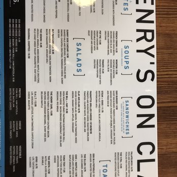 Henry's On Clay - Menu and interior shots - Salad Near Me - Scranton, Pennsylvania Henry's On Clay - Menu and interior shots - Salad Near Me - Scranton, Pennsylvania