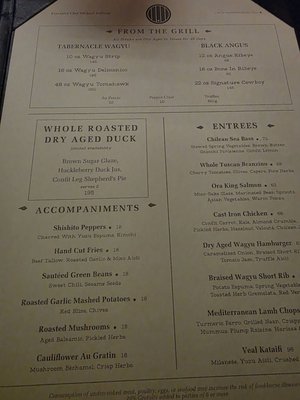Menu photo 3 Tabernacle Steakhouse New York, NY Menu photo 3 Tabernacle Steakhouse New York, NY
