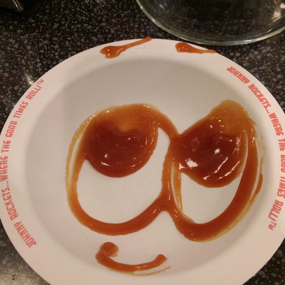 Johnny Rockets - Smiley face with the ketchup - Burgers Near Me - Tempe, Arizona Johnny Rockets - Smiley face with the ketchup - Burgers Near Me - Tempe, Arizona