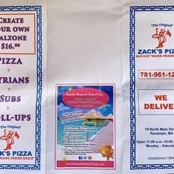 Zack's Pizza - Menu