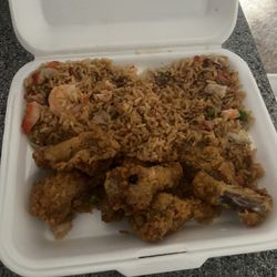 Great Wall - Fried wings and house special fried rice.