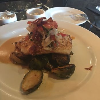 Fortify Kitchen and Bar - Flounder with potatoes, brussel sprouts, and pickled veggies. - Southern Near Me - Clayton, Georgia Fortify Kitchen and Bar - Flounder with potatoes, brussel sprouts, and pickled veggies. - Southern Near Me - Clayton, Georgia
