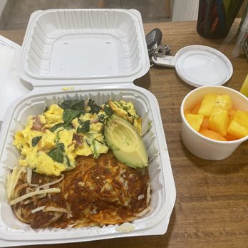 Scramble, a breakfast & lunch joint - California Scramble, Hashbrowns, Fruit - Breakfast & Brunch Near Me - Tempe, Arizona