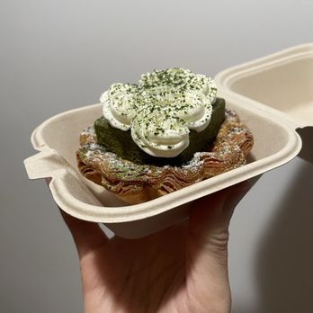 Naisnow Bakery - $4.95 Matcha Tiramisu. Phyllo-like crust, sponge cake on top of egg tart. More like leche flan cake. - Bakeries Near Me - Long Island City, New York