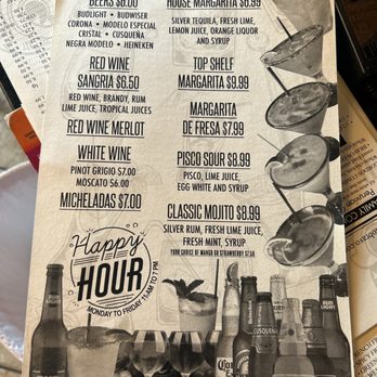 Pollo Bravo - Drink menu - Peruvian Near Me - Houston, Texas