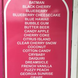 The Original Hawaiian Ice - Menu: Flavor List