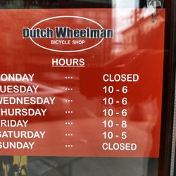 Dutch Wheelman Bicycle Shop - Hours