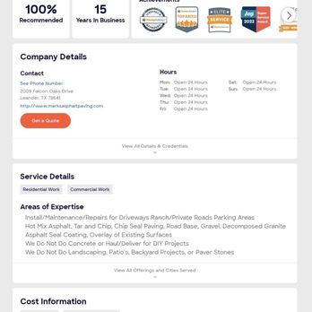 Mark's Asphalt Paving & Seal Coating - https://www.homeadvisor.com/rated.MarksAsphaltPaving.56456742.html - Masonry/Concrete Near Me