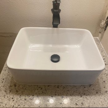 Handy Services - Extra slab from kitchen remodel utilized with vessel sink. - Handyman Near Me Handy Services - Extra slab from kitchen remodel utilized with vessel sink. - Handyman Near Me