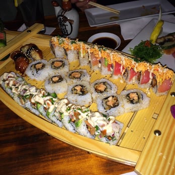 Oceano Sushi - From right to left: Mt Rainier Roll, Happy Roll and Ceviche Roll. All excellent. - Sushi Bars Near Me - Bothell, Washington