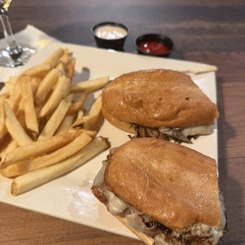 Creekside Bar & Grill - Dire Wolf sandwich with Fries (a Ribeye steak sandwich with provolone cheese) - Sandwiches Near Me - Covington, Virginia Creekside Bar & Grill - Dire Wolf sandwich with Fries (a Ribeye steak sandwich with provolone cheese) - Sandwiches Near Me - Covington, Virginia