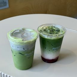 Sesame matcha and strawberry matcha