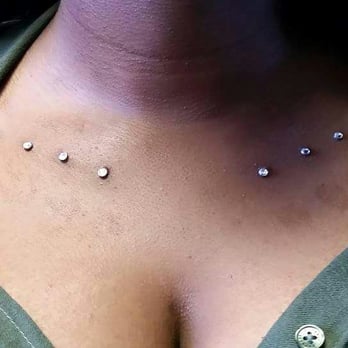 Metallic Mayhem Piercing - 8 dermal anchors - Piercing Near Me Metallic Mayhem Piercing - 8 dermal anchors - Piercing Near Me