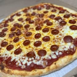 The Pizza Plug - Pizza with our delicious homemade crust and of course our delicious pepperoni that cups just right!