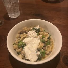 Broccolini, oriecchetti pasta, sausage and burrata Broccolini, oriecchetti pasta, sausage and burrata