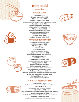 Menu photo 4 Minazuki Sushi Bar Indianapolis, IN Menu photo 4 Minazuki Sushi Bar Indianapolis, IN