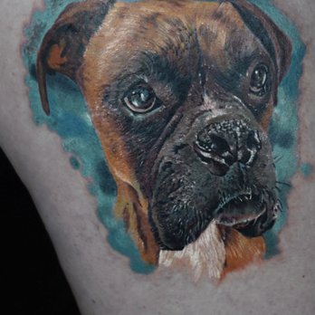 Gray Wolf Tattoo - Dog portrait full color - Tattoo Near Me - Jacksonville, Florida
