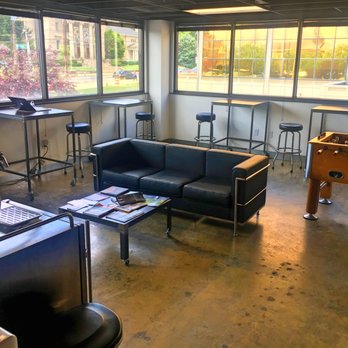 Base110 - 3rd floor co-working space with standing desks, lots of windows, foosball, and beer on tap. - Shared Office Spaces Near Me - Lexington, Kentucky